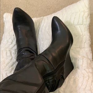 Black knee length BOOTS